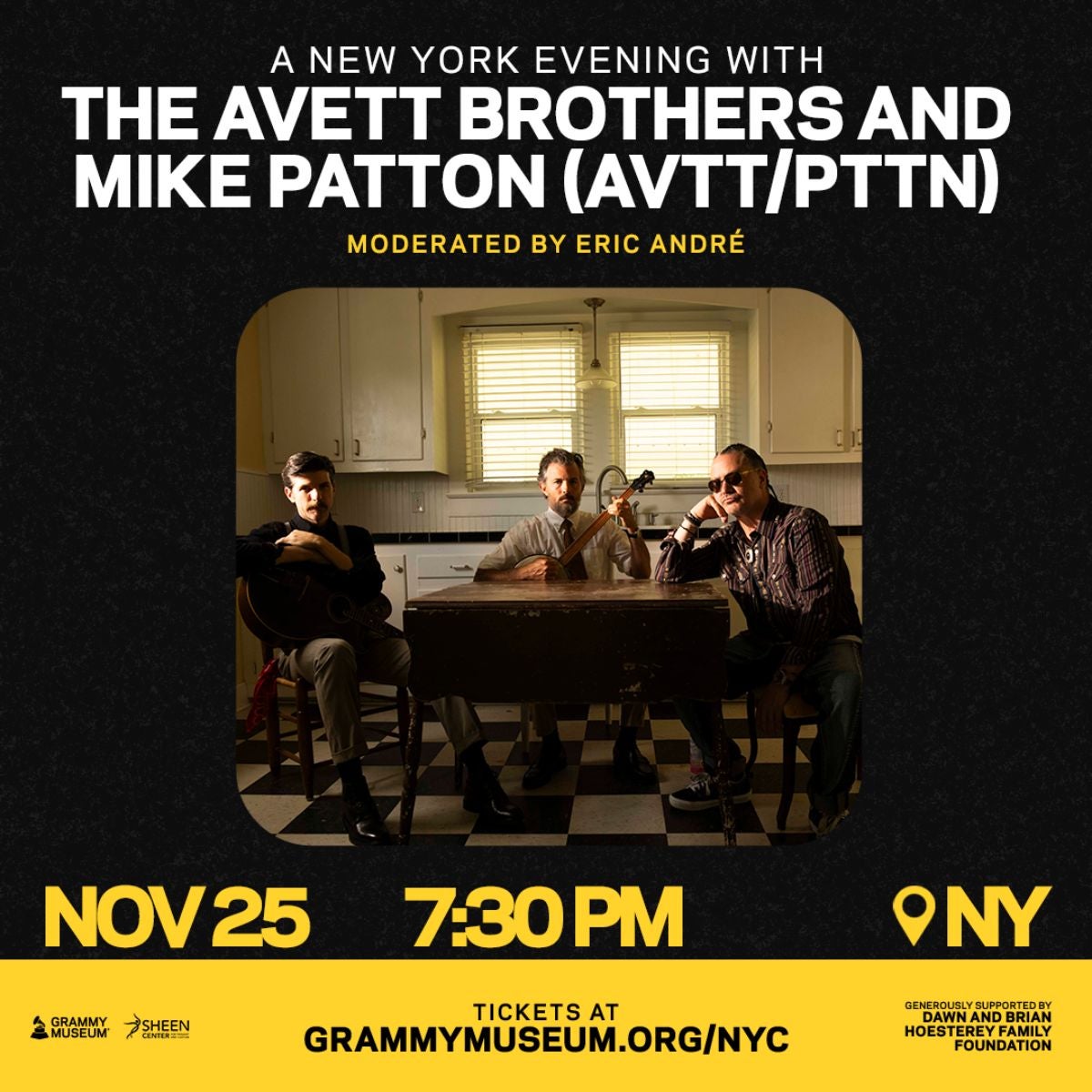 A New York Evening With The Avett Brothers and Mike Patton (AVTT/PTTN) Moderated by Eric André